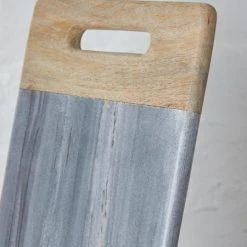 Nkuku Bwari Small Grey Marble Mango Wood Platter