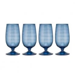 Nkuku Yala Glass Set Of 4 In Indigo