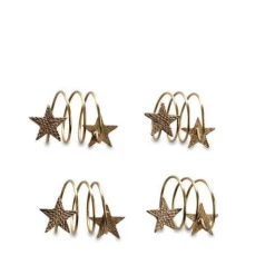 Nkuku Set of 4 Star Napkin Rings