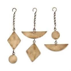 Nkuku Small Tiri Antique Brass Semi Circle And Diamond Decoration