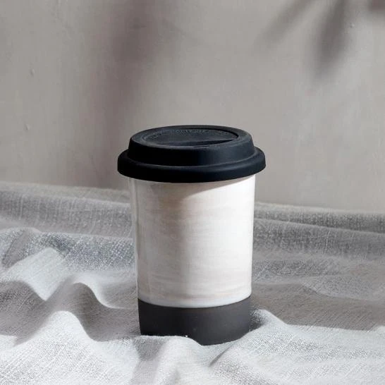Nkuku Edo Travel Mug Slate - Eco-Friendly Ceramic Travel Mug with Cork Lid 5 Nkuku Edo Travel Mug Slate