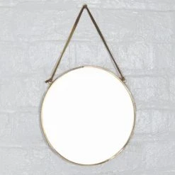 Nkuku Small Round Brass Kiko Mirror