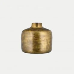 Nkuku Aged Antique Brass Boro Iron Straight Vase Small