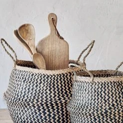 Nkuku Ekuri Basket In Black And Natural