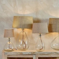 Nkuku Baba Clear Glass Lamp Small Tall