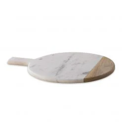 Nkuku Bwari Round Marble Board - 41 x 32 x 2 cm - Elegant Kitchen & Dining Accessory 3 Nkuku NKUKU BWARI ROUND MARBLE BOARD 41 X 32 X 2 CM