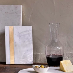 Nkuku Kasa White Rectangular Marble Serving Board Small