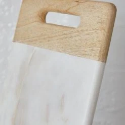 Nkuku Bwari White Marble And Mangowood Small Platter