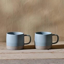 Nkuku Dusty Blue Enesta Line Mug - Handcrafted Ceramic Coffee Mug, Perfect for Home, Kitchen & Dining 3 Nkuku Dusty Blue Enesta Line Mug