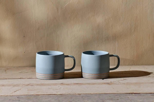Nkuku Dusty Blue Enesta Line Mug - Handcrafted Ceramic Coffee Mug, Perfect for Home, Kitchen & Dining 2 Nkuku Dusty Blue Enesta Line Mug