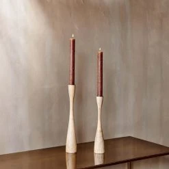 Nkuku Large Natural Mango Wood Candlestick