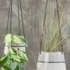 Nkuku Matamba Black Matchsticks Ceramic Hanging Planter