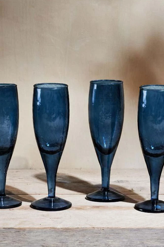 Nkuku Yala Hammered Champagne Glass Set Of 4 - Elegant Drinkware for Special Occasions 3 Nkuku Yala Hammered Champagne Glass Set Of 4