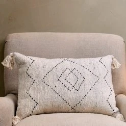 Nkuku Natural Kajala Cotton Rectangle Cushion Cover