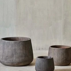 Nkuku Small Wampu Wide Planter In Brown Black