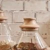 Nkuku Glass Mango Wood Deeka Storage Jar Small