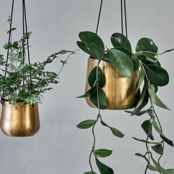 Nkuku Atsu Brass Hanging Planter - Large