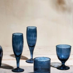 Nkuku Yala Hammered Indigo Tumbler Glass