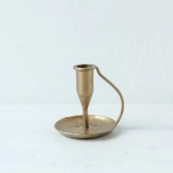 Nkuku Ada Iron Candlestick - Antique Brass