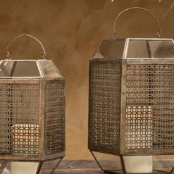 Nkuku Nakko Lantern In Aged Antique Brass