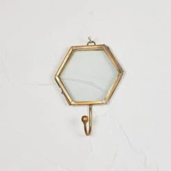 Nkuku Kiko Hexagon Antique Brass Hook