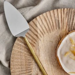 Nkuku Brushed Gold Sirkali Cake Slice 27 X 5.5cm