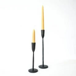 Nkuku Mbata Antique Black Candlestick Small
