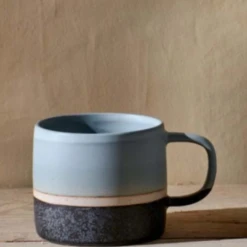 Nkuku Enesta Dipped Mug in Dusty Blue - Handcrafted Ceramic Coffee Cup 7 Nkuku Enesta Dipped Mug In Dusty Blue
