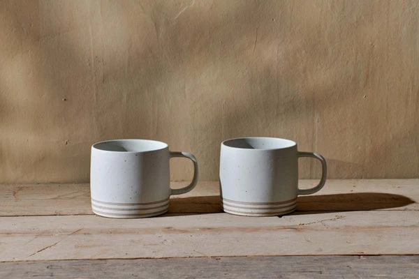 Nkuku Enesta Line Mug In Cream - Handcrafted Ceramic Coffee Mug for Home & Kitchen 1 Nkuku Enesta Line Mug In Cream
