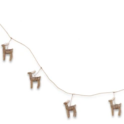 Nkuku Ramya Wire Reindeer Garland Brass