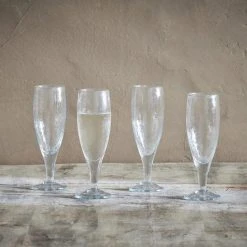 Nkuku Yala Hammered Champagne Flute Set Of Four