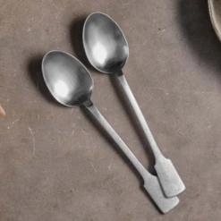 Nkuku Veeta Brushed Silver Serving Spoons