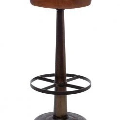 Nkuku Narwana Leather Round Stool