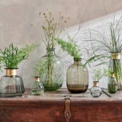 Nkuku Miza Mini Glass Vase Green - Handcrafted Home Decor for Modern Interiors 5 Nkuku Miza Mini Glass Vase Green