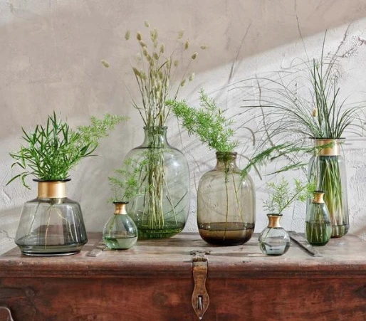 Nkuku Miza Mini Glass Vase Green - Handcrafted Home Decor for Modern Interiors 3 Nkuku Miza Mini Glass Vase Green