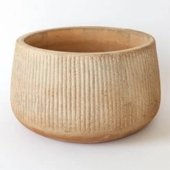 Nkuku Wampu Wide Planter - Medium Distressed Terracotta