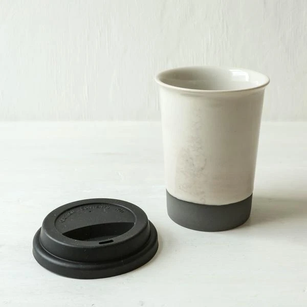 Nkuku Edo Travel Mug Slate - Eco-Friendly Ceramic Travel Mug with Cork Lid 3 Nkuku Edo Travel Mug Slate