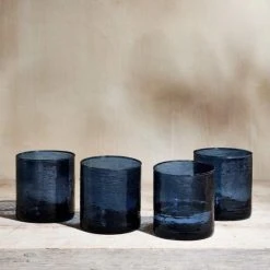 Nkuku Yala Hammered Tumbler Indigo