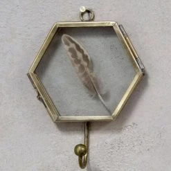 Nkuku Kiko Hexagon Antique Brass Hook