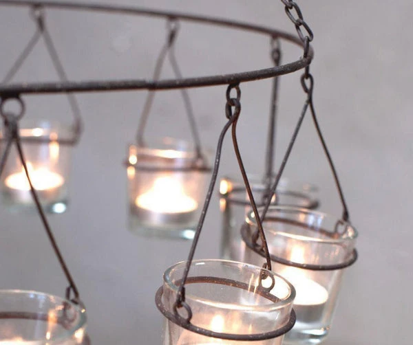 Nkuku Timo Glass Tealight Chandelier - Elegant Room Decor & Candle Holder 1 Nkuku Timo Glass Tealight Chandelier