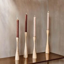Nkuku Large Natural Mango Wood Candlestick