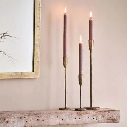 Nkuku Small Antique Brass Candlestick