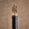 Nkuku Poplar Leaf Brass Bottle Stopper