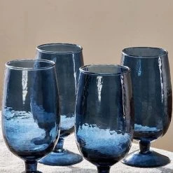 Nkuku Yala Glass Set Of 4 In Indigo