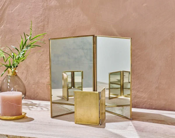 Nkuku Kiko Small Folding Mirror - Compact & Stylish Room Decor 2 Nkuku Kiko Small Folding Mirror