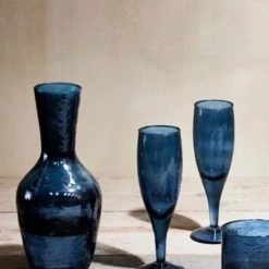 Nkuku Yala Hammered Jug In Indigo