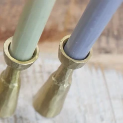 Nkuku Large Brushed Gold Jahi Candlestick