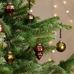 Nkuku Ura Tiered Bauble In Antique Green