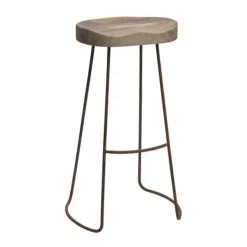 Nkuku Mango Wood And Rust Loko Stool