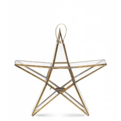 Nkuku Medium Brass Sanwi Standing Star T-Light Holder